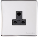 M Marcus Heritage Brass Studio Range 5 Amp 3 Round Pin Unswitched Socket with Black Trim