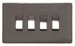 M Marcus Heritage Brass Studio Range 4 Gang 2 Way Rocker Switch