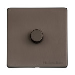 M Marcus Heritage Brass Studio Range 1 Gang 2 Way Push On/Off Dimmer Switch (250 watts)