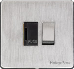 M Marcus Heritage Brass Studio Range Switched Fused Spur Unit with Black Trim