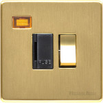 Heritage Brass Studio Range Switched Fused Spur Unit with Neon Indicator and Black Trim