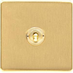 M Marcus Heritage Brass Studio Range 1 Gang Intermediate Toggle Switch