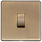 M Marcus Heritage Brass Studio Range 1 Gang 2 Way Rocker Switch