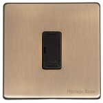 Heritage Brass Studio Range Unswitched Fused Spur Unit with Black Trim