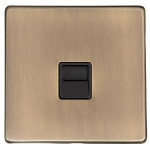 M Marcus Heritage Brass Studio Range 1 Gang Master Line Socket with Black Trim