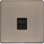 M Marcus Heritage Brass Studio Range 1 Gang Master Line Socket with Black Trim