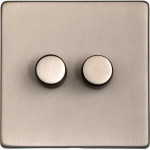 M Marcus Heritage Brass Studio Range 2 Gang Trailing Edge LED Dimmer Switch