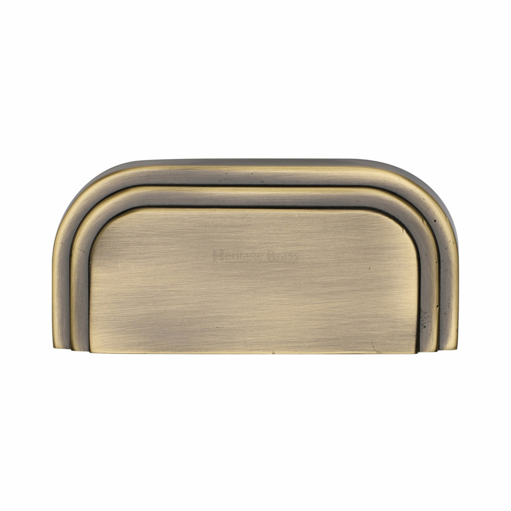 M Marcus Heritage Brass Bauhaus Design Drawer Cup Pull 76mm Centre to Centre