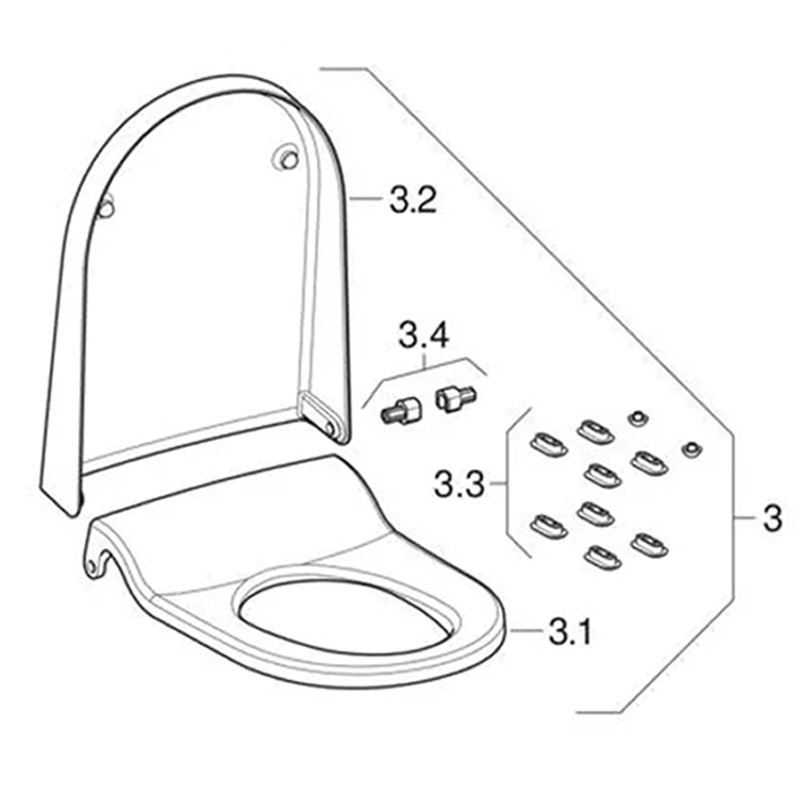 Geberit 242.876.00.1 AquaClean Sela Lid Bolts