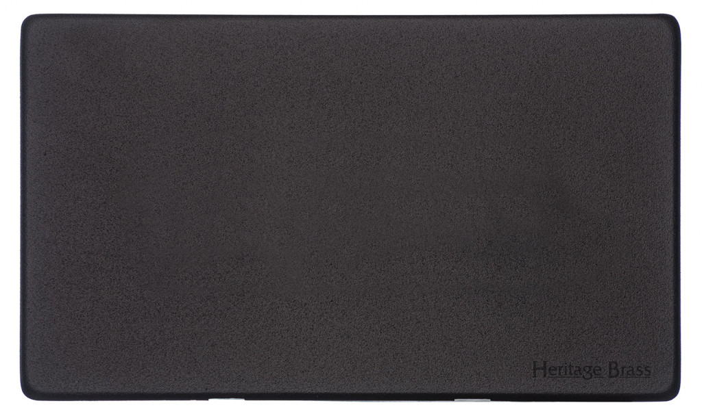 M Marcus Heritage Brass Vintage Range Matt Black Double Blank Plate