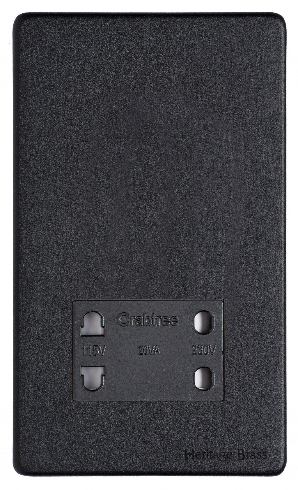 M Marcus Heritage Brass Vintage Range Matt Black Shaver Socket Dual Output Voltage 110/240V