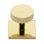 M Marcus Heritage Brass Disc Design Cabinet Knob with Square Backplate 32mm