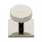 M Marcus Heritage Brass Disc Design Cabinet Knob with Square Backplate 32mm