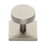 M Marcus Heritage Brass Disc Design Cabinet Knob with Square Backplate 32mm