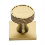 M Marcus Heritage Brass Florence Knurled Design Cabinet Knob with Square Backplate 32mm