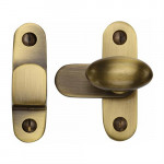 M Marcus Heritage Brass Cupboard / Window & Shutter Showcase Fastener with Oval Turn for Flush Joinery