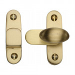 M Marcus Heritage Brass Cupboard / Window & Shutter Showcase Fastener with Oval Turn for Flush Joinery