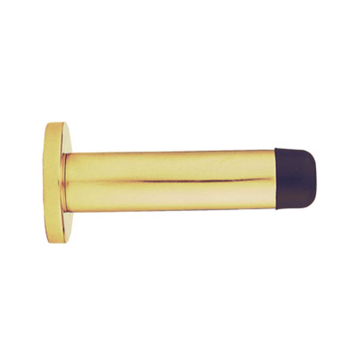 Carlisle Brass Cylinder Pattern Door Stop with Rose - Polished Brass