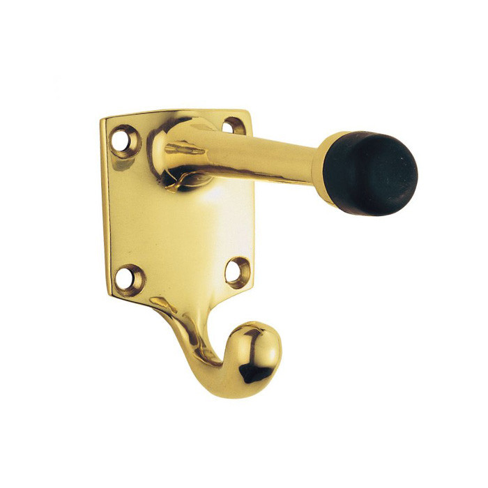 Carlisle Brass Hat and Coat Hook with Rubber Buffer
