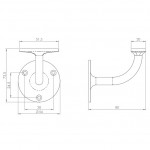 Carlisle Brass Heavyweight Handrail Bracket 80mm Projection