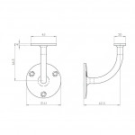 Carlisle Brass Eurospec Handrail Bracket 62mm Projection