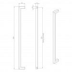 Carlisle Brass Block Cabinet Handle 320mm Centre to Centre