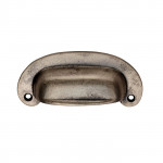 Carlisle Brass Oval Plate Cup Handle 87mm Centre to Centre - Pewter Effect