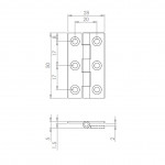 Carlisle Brass Cabinet Hinge 50mm x 28mm x 1.5mm