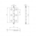 Carlisle Brass Finial Cabinet Hinge 64mm x 35mm x 2mm