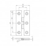 Carlisle Brass H Pattern Cabinet Hinge 64mm x 35mm x 2mm