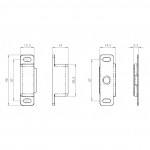 Carlisle Brass Superior Steel Magnetic Cupboard Door Catch 6kg Pull