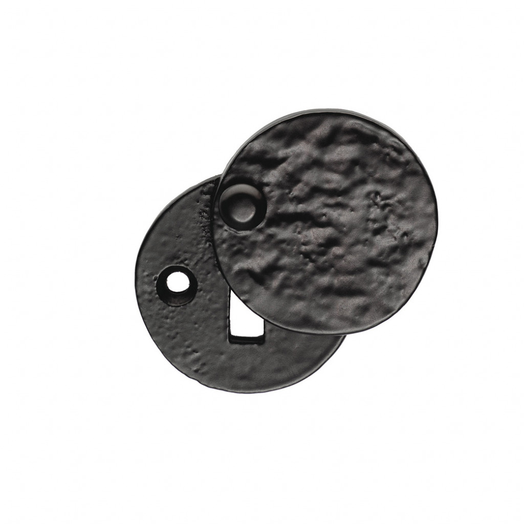 Carlisle Brass Round Standard Keyhole Profile Covered Escutcheon Antique Black 40mm Ø