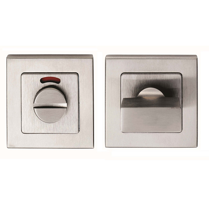 Carlisle Brass Eurospec Square Thumbturn and Release with Indicator 52mm x 52mm - Satin Stainless Steel