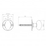 Carlisle Brass Oval Thumbturn to operate rack bolt 36.5mm Ø