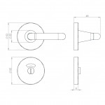 Carlisle Brass Eurospec Aluminium Disabled Thumbturn and Release 52mm Ø - Satin Anodised Aluminium