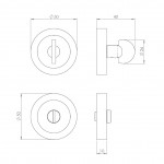 Carlisle Brass Round Thumbturn & Release 50mm Ø  