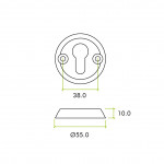 Anti-ligature Round Euro Profile Escutcheon Set