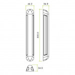 Anti-ligature Pull Handles Back to Back Fixing (Pair) 250mm CTC (280mm) Half set