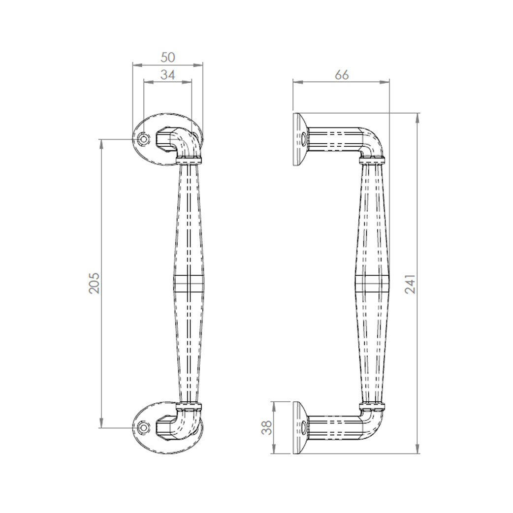 Carlisle Brass Offset Pull Handle on Rose 241mm Length Antique Black