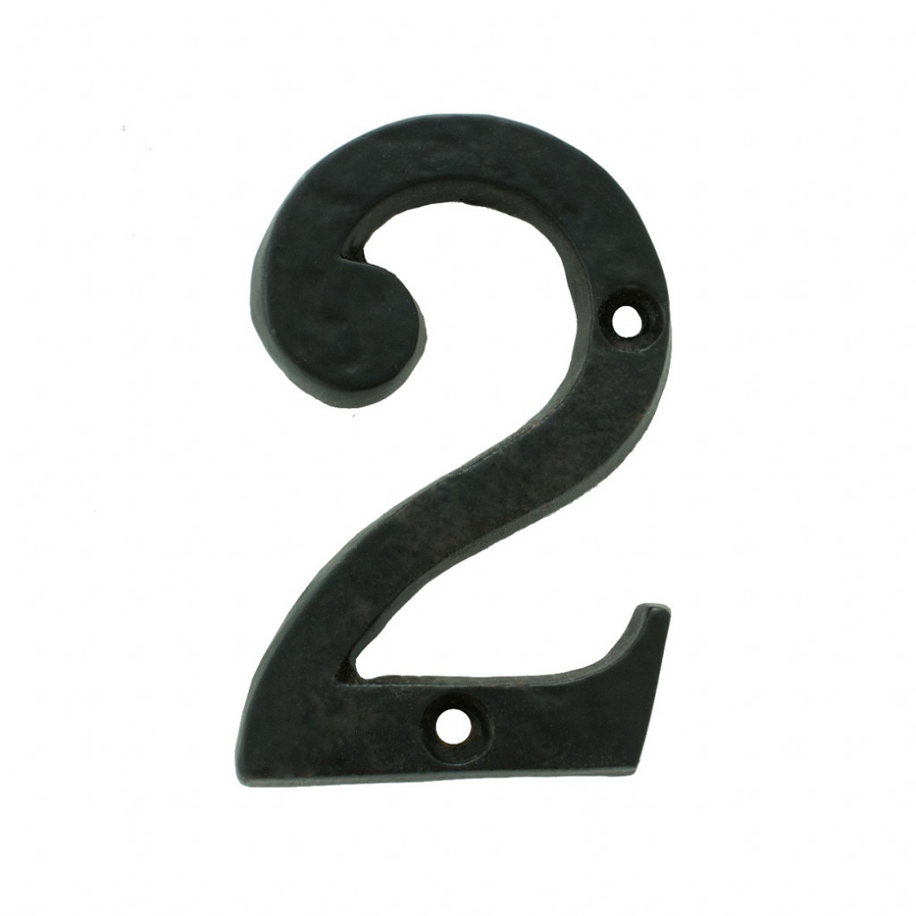 Carlisle Brass Numeral 2 – Face Fix 78mm Antique Black