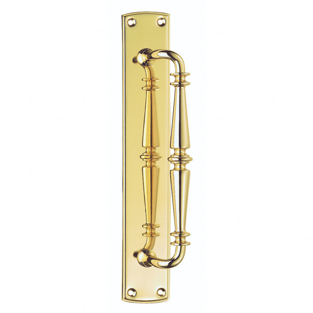 Carlisle Brass Ornate Pull Handle on 380mm x 65mm Backplate – Polished Brass