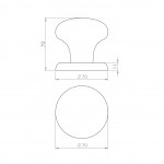 Carlisle Brass Eurospec Centre Door Knob 70mm – Satin Stainless Steel