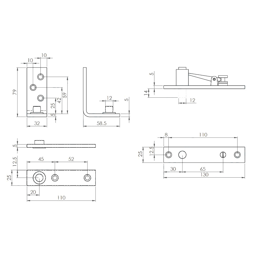 Carlisle Brass Eurospec Enduromax Standard Thrust Bearing Pivot Set Poole Waite & Co. Ltd.