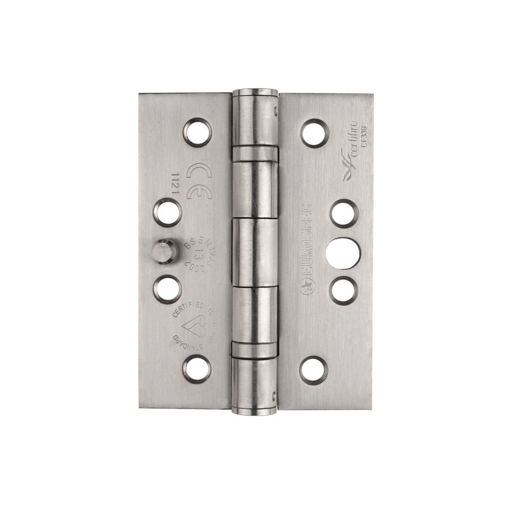 Carlisle Brass Eurospec Enduro Grade 13 Ball Bearing Security Hinge 102mm x 76mm Satin Stainless Steel - Square corners